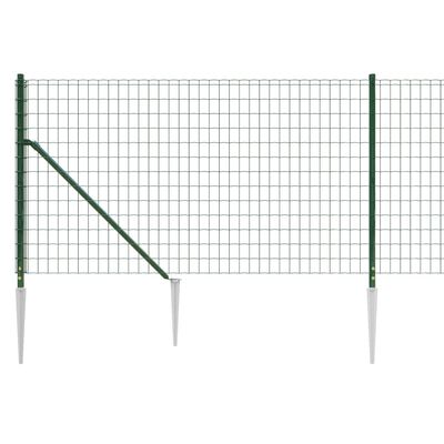 vidaXL Wire Mesh Fence with Spike Anchors Green 0.8x10 m