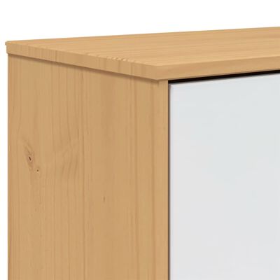 vidaXL Shoe Cabinet OLDEN White and Brown 55x35x120cm Solid Wood Pine