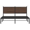 vidaXL Metal Bed Frame without Mattress Brown Oak 140x190 cm