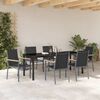 vidaXL Garden Dining Set 7 pcs Black Powder-coated Steel