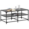 vidaXL Coffee Table with Black Glass Top 98.5x50x45 cm Steel