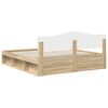 vidaXL Bed Frame with Headboard Sonoma 180 x 200 cm Solid Pine Wood