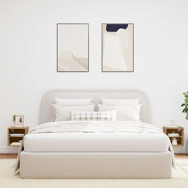 vidaXL TV Wall Cabinets with LED Lights 2 pcs Artisan Oak 30x28.5x30 cm