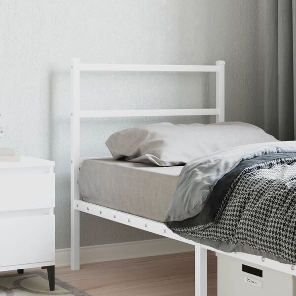 vidaXL Metal Replace Headboard White 75 cm