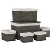 vidaXL 6 Piece Nesting Basket Set Grey Natural Willow