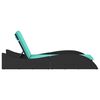 vidaXL Sun Lounger with Cushion Black 60x205x73 cm Poly Rattan