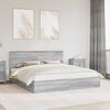 vidaXL Storage Bed Grey Sonoma 180 x 200 cm Engineered Wood