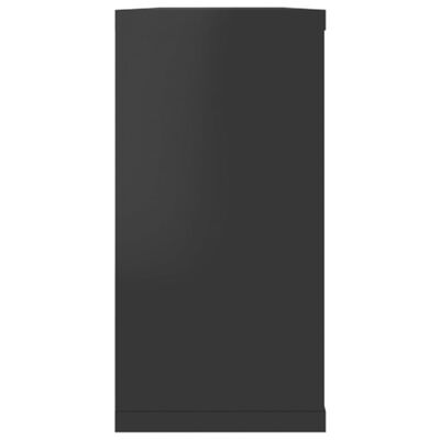 vidaXL Wall Cube Shelf 6 pcs High Gloss Black 100x15x30 cm Engineered Wood