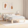 vidaXL Bed Frame with Headboard Natural 120 x 190 cm Solid Pine Wood