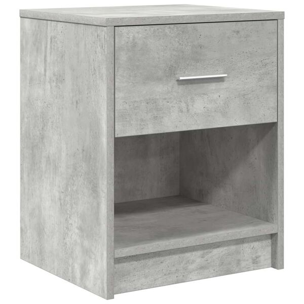 vidaXL Bedside Cabinet with Drawer Concrete Grey 40x34x50 cm