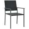 vidaXL Garden Dining Set 3 pcs Black PE Rattan