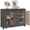vidaXL Sideboard Grey 100x35x74 cm Solid Wood Pine