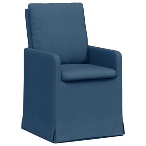 vidaXL Dining Chairs 2 pcs Blue 57 x 67 x 98 cm Fabric