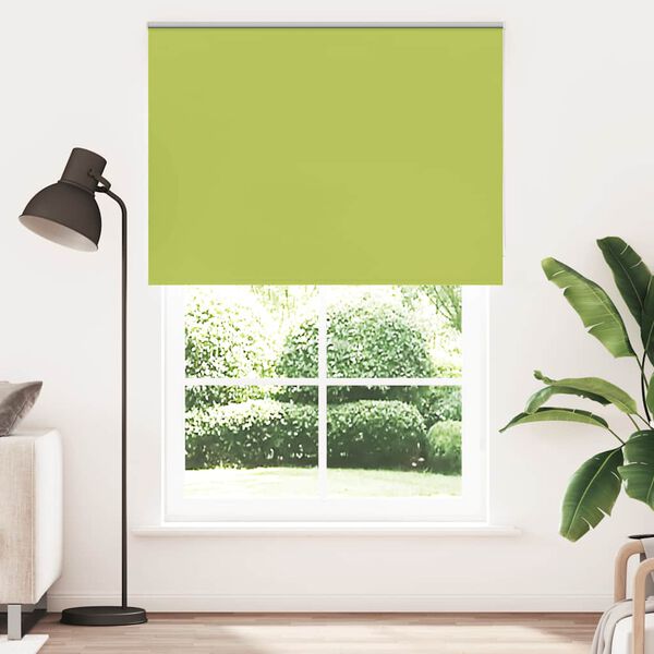 vidaXL Roller Blind Blackout Leaves Green 145x210 cm Fabric Width 141.6 cm Polyester