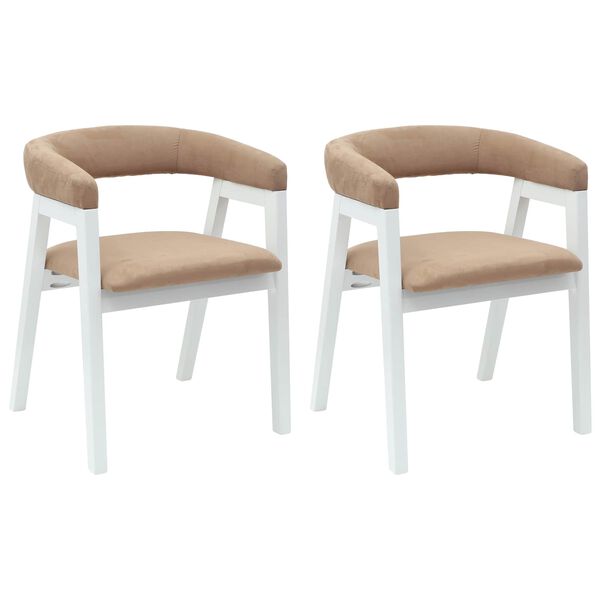 vidaXL Dining Chairs 2 pcs White 54 x 57 x 73 cm Solid Rubber Wood