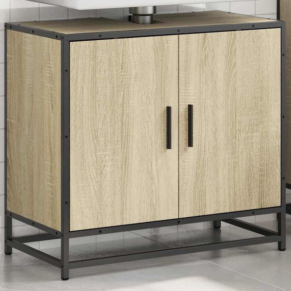 vidaXL Bathroom Sink Cabinet Sonoma Oak 65x33x60 cm Engineered Wood