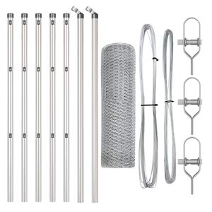 vidaXL Hexagonal Fence Ground Fix 10 x 0.4 m Galvanised Steel Silver