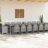 vidaXL Garden Dining Set with Cushions 17 pcs Light Grey PP