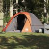 vidaXL Family Tent Cabin 6-Person Grey and Orange Waterproof