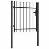 vidaXL Fence Gate BOXTEL Single Door with Spike Top Steel 1x1 m Black