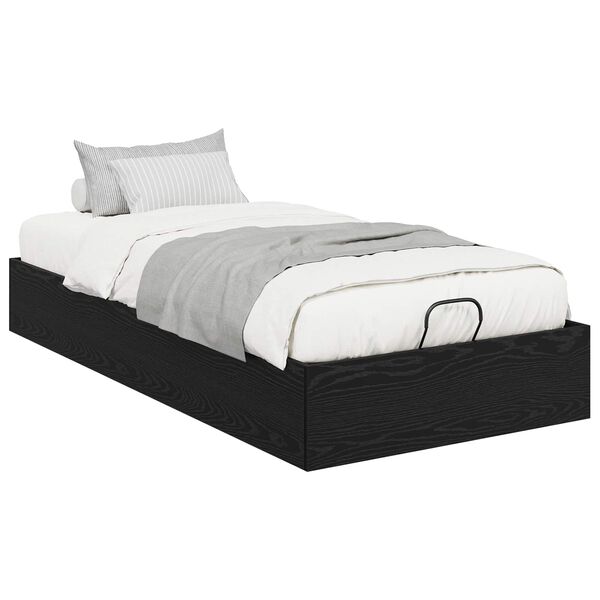 vidaXL Ottoman Bed Frame Black Oak 193 x 90 x 25 cm Chipboard