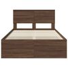 vidaXL Bed Frame with Headboard Brown Oak 120 x 123 cm Engineered Wood