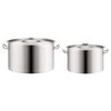 vidaXL 2 Piece Stock Pot Set 58/32 L Stainless Steel