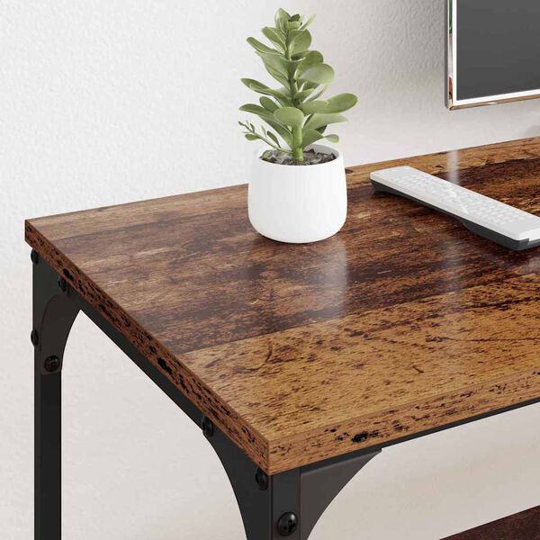 vidaXL TV Cabinet Old Wood 201 x 35 x 45 cm Engineered Wood and Iron