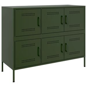 vidaXL Sideboard Olive Green 100.5x39x79 cm Steel