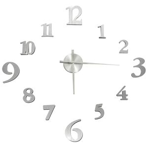 vidaXL 3D Wall Clock Modern Design Silver 100 cm XXL