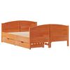 vidaXL Bed Frame without Mattress Wax Brown 135x190 cm Double Solid Wood Pine