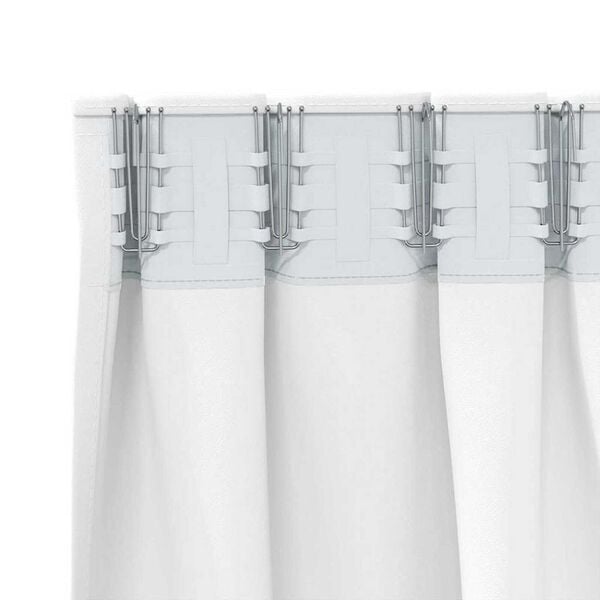 vidaXL Blackout Curtains with Rings 2 pcs Bright White 260 x 140 cm