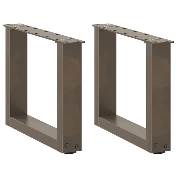 vidaXL Coffee Table Legs U-Shaped 2 pcs Natural Steel 30x(30-31) cm Steel