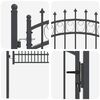 vidaXL Fence Gate with Spikes Grey 170 x 100 cm Powder-coated steel