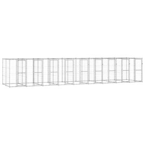 vidaXL Outdoor Dog Kennel Galvanised Steel 21.78 m&sup2;