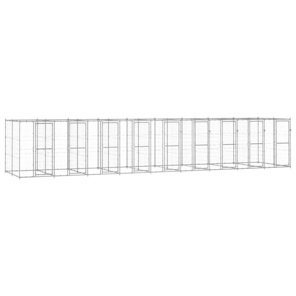 vidaXL Outdoor Dog Kennel Galvanised Steel 21.78 m&sup2;