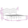 vidaXL Metal Bed Frame without Mattress with Headboard Black 140x200cm
