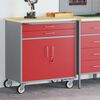 vidaXL Work Cabinet with Drawer 2 pcs Red and Grey 75 x 45 x 85 cm