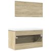 vidaXL 3 Piece Bathroom Furniture Set Sonoma Oak Engineered Wood