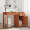 vidaXL Desk with Drawer Wax Brown 100 x 50 x 74 cm Solid Pine Wood