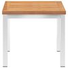 vidaXL Garden Side Table 45x45x38 cm Solid Teak Wood and Stainless Steel