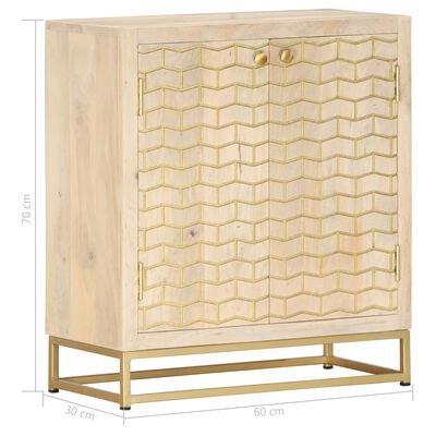 vidaXL Sideboard Gold 60x30x70 cm Solid Mango Wood