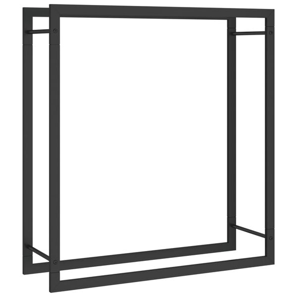 vidaXL Firewood Rack Matt Black 80x28x86 cm Steel