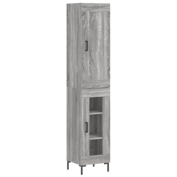 vidaXL Highboard Grey Sonoma 34.5x34x180 cm Engineered Wood