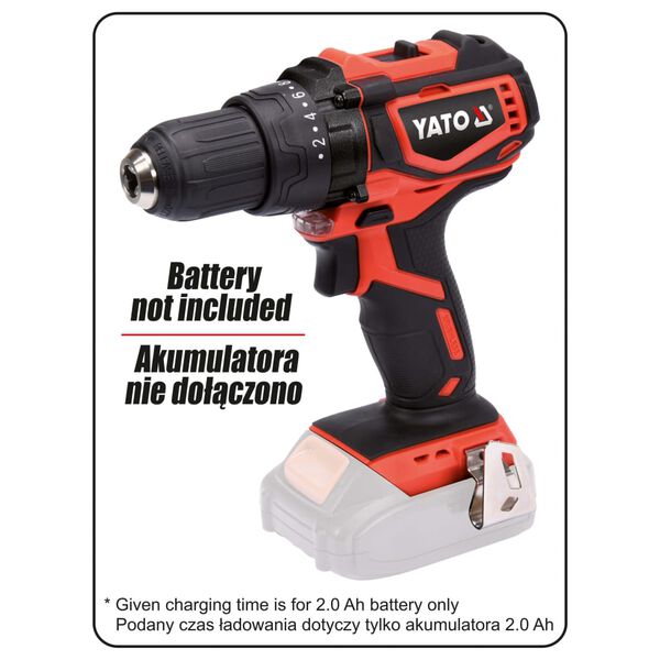 YATO Brushless Drill Driver without Battery 18V 42Nm