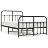 vidaXL Metal Bed Frame without Mattress with Footboard Black 120x200cm