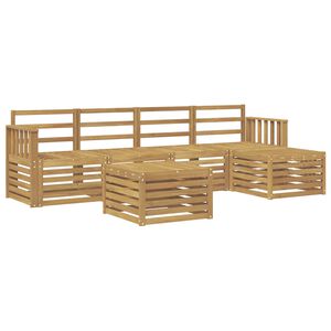 vidaXL Outdoor Sofa Set 6 pcs White Solid Acacia Wood