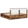 vidaXL Bed Frame with Headboard Old Wood 200 x 200 cm Engineered wood