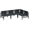 vidaXL Garden Sofa Set with Cushion 4 pcs Anthracite Steel
