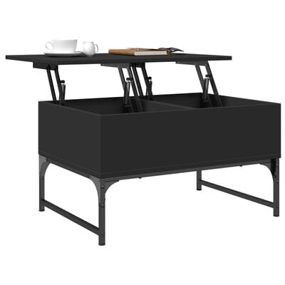vidaXL Coffee Table Black 70x50x40 cm Engineered Wood and Metal